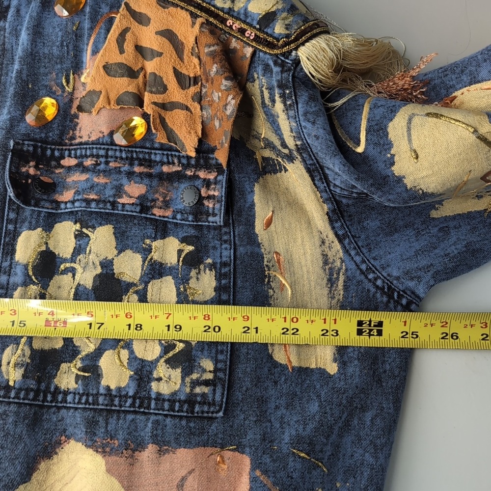 Acid Wash Jumpsuit Coveralls Denim Canvas Utility Art to Wear Grunge Size Large - Picture 3 of 16